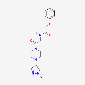 molecular formula C18H23N5O3 B7132638 N-[2-[4-(1-methylpyrazol-4-yl)piperazin-1-yl]-2-oxoethyl]-2-phenoxyacetamide 