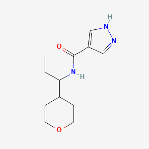 molecular formula C12H19N3O2 B7132665 N-[1-(oxan-4-yl)propyl]-1H-pyrazole-4-carboxamide 