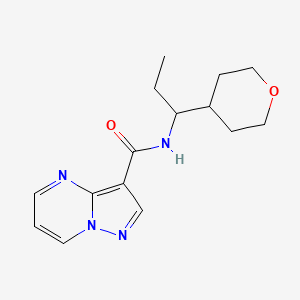molecular formula C15H20N4O2 B7132698 N-[1-(oxan-4-yl)propyl]pyrazolo[1,5-a]pyrimidine-3-carboxamide 