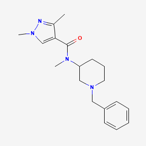 molecular formula C19H26N4O B7132717 N-(1-benzylpiperidin-3-yl)-N,1,3-trimethylpyrazole-4-carboxamide 