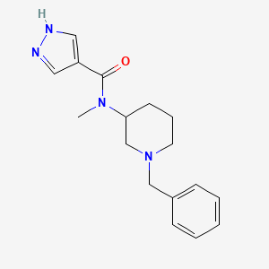 molecular formula C17H22N4O B7132718 N-(1-benzylpiperidin-3-yl)-N-methyl-1H-pyrazole-4-carboxamide 