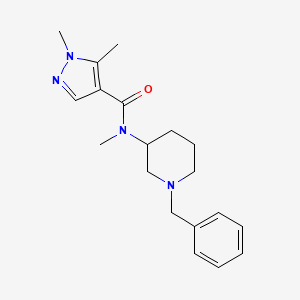 molecular formula C19H26N4O B7132742 N-(1-benzylpiperidin-3-yl)-N,1,5-trimethylpyrazole-4-carboxamide 