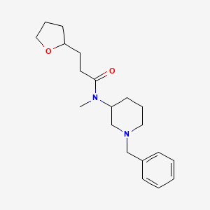 molecular formula C20H30N2O2 B7132759 N-(1-benzylpiperidin-3-yl)-N-methyl-3-(oxolan-2-yl)propanamide 