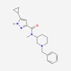 molecular formula C20H26N4O B7132765 N-(1-benzylpiperidin-3-yl)-5-cyclopropyl-N-methyl-1H-pyrazole-3-carboxamide 