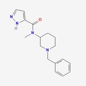 molecular formula C17H22N4O B7132772 N-(1-benzylpiperidin-3-yl)-N-methyl-1H-pyrazole-5-carboxamide 