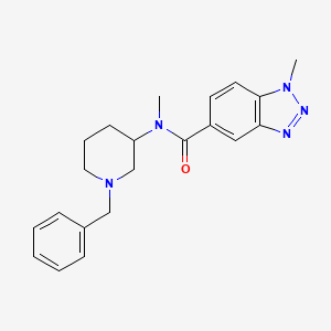 molecular formula C21H25N5O B7132822 N-(1-benzylpiperidin-3-yl)-N,1-dimethylbenzotriazole-5-carboxamide 