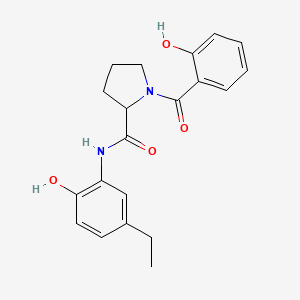 molecular formula C20H22N2O4 B7132881 N-(5-ethyl-2-hydroxyphenyl)-1-(2-hydroxybenzoyl)pyrrolidine-2-carboxamide 
