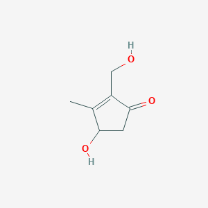molecular formula C7H10O3 B071329 2-(Hydroxymethyl)-3-methyl-4-hydroxy-2-cyclopenten-1-one CAS No. 176045-41-3