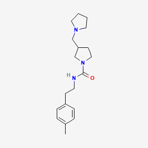 molecular formula C19H29N3O B7132902 N-[2-(4-methylphenyl)ethyl]-3-(pyrrolidin-1-ylmethyl)pyrrolidine-1-carboxamide 