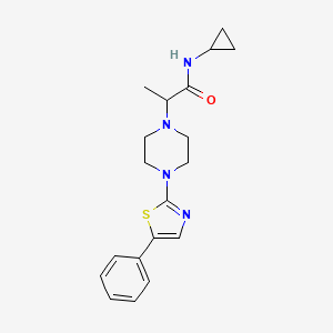 molecular formula C19H24N4OS B7132968 N-cyclopropyl-2-[4-(5-phenyl-1,3-thiazol-2-yl)piperazin-1-yl]propanamide 
