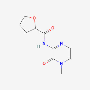 molecular formula C10H13N3O3 B7132974 N-(4-methyl-3-oxopyrazin-2-yl)oxolane-2-carboxamide 