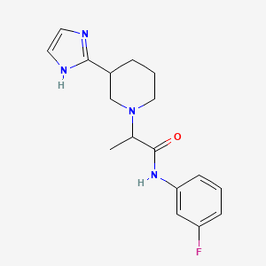 molecular formula C17H21FN4O B7133049 N-(3-fluorophenyl)-2-[3-(1H-imidazol-2-yl)piperidin-1-yl]propanamide 