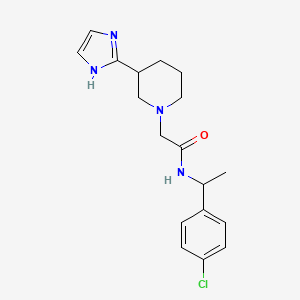 molecular formula C18H23ClN4O B7133057 N-[1-(4-chlorophenyl)ethyl]-2-[3-(1H-imidazol-2-yl)piperidin-1-yl]acetamide 