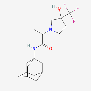 molecular formula C18H27F3N2O2 B7133077 N-(1-adamantyl)-2-[3-hydroxy-3-(trifluoromethyl)pyrrolidin-1-yl]propanamide 