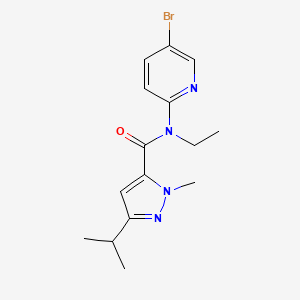 molecular formula C15H19BrN4O B7133113 N-(5-bromopyridin-2-yl)-N-ethyl-2-methyl-5-propan-2-ylpyrazole-3-carboxamide 