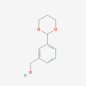 molecular formula C11H14O3 B071332 [3-(1,3-Dioxan-2-yl)phenyl]methanol CAS No. 163164-08-7