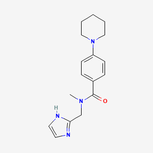 molecular formula C17H22N4O B7133321 N-(1H-imidazol-2-ylmethyl)-N-methyl-4-piperidin-1-ylbenzamide 
