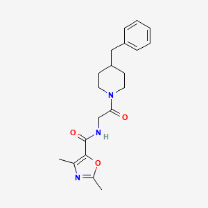 molecular formula C20H25N3O3 B7133370 N-[2-(4-benzylpiperidin-1-yl)-2-oxoethyl]-2,4-dimethyl-1,3-oxazole-5-carboxamide 