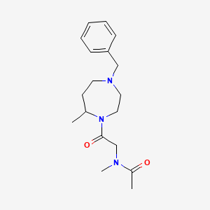 molecular formula C18H27N3O2 B7133386 N-[2-(4-benzyl-7-methyl-1,4-diazepan-1-yl)-2-oxoethyl]-N-methylacetamide 