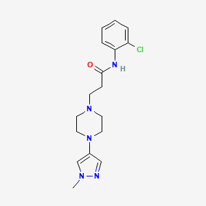 molecular formula C17H22ClN5O B7133464 N-(2-chlorophenyl)-3-[4-(1-methylpyrazol-4-yl)piperazin-1-yl]propanamide 