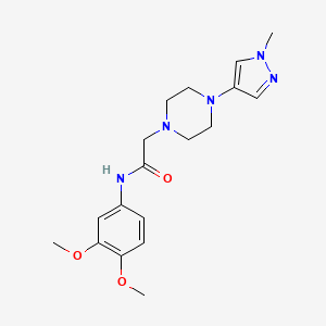 molecular formula C18H25N5O3 B7133481 N-(3,4-dimethoxyphenyl)-2-[4-(1-methylpyrazol-4-yl)piperazin-1-yl]acetamide 