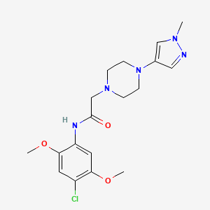 molecular formula C18H24ClN5O3 B7133485 N-(4-chloro-2,5-dimethoxyphenyl)-2-[4-(1-methylpyrazol-4-yl)piperazin-1-yl]acetamide 
