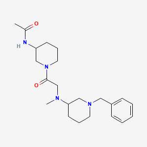 molecular formula C22H34N4O2 B7133492 N-[1-[2-[(1-benzylpiperidin-3-yl)-methylamino]acetyl]piperidin-3-yl]acetamide 
