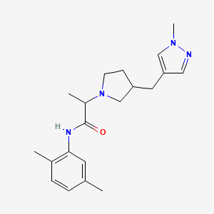 molecular formula C20H28N4O B7133541 N-(2,5-dimethylphenyl)-2-[3-[(1-methylpyrazol-4-yl)methyl]pyrrolidin-1-yl]propanamide 