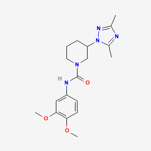 molecular formula C18H25N5O3 B7133633 N-(3,4-dimethoxyphenyl)-3-(3,5-dimethyl-1,2,4-triazol-1-yl)piperidine-1-carboxamide 