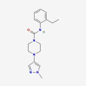 molecular formula C17H23N5O B7133661 N-(2-ethylphenyl)-4-(1-methylpyrazol-4-yl)piperazine-1-carboxamide 