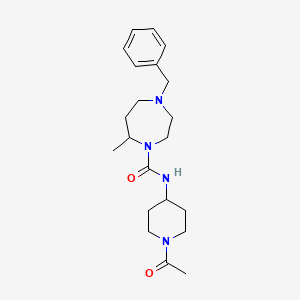 molecular formula C21H32N4O2 B7133721 N-(1-acetylpiperidin-4-yl)-4-benzyl-7-methyl-1,4-diazepane-1-carboxamide 