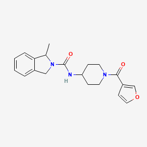 molecular formula C20H23N3O3 B7133768 N-[1-(furan-3-carbonyl)piperidin-4-yl]-1-methyl-1,3-dihydroisoindole-2-carboxamide 