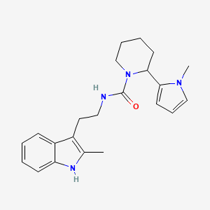 molecular formula C22H28N4O B7133792 N-[2-(2-methyl-1H-indol-3-yl)ethyl]-2-(1-methylpyrrol-2-yl)piperidine-1-carboxamide 