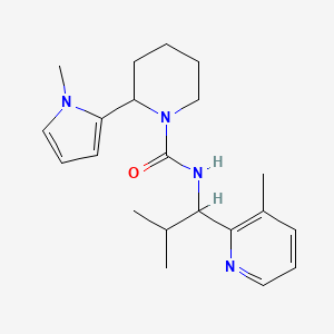 molecular formula C21H30N4O B7133812 N-[2-methyl-1-(3-methylpyridin-2-yl)propyl]-2-(1-methylpyrrol-2-yl)piperidine-1-carboxamide 