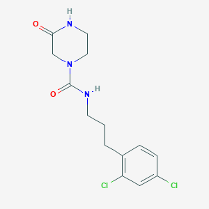 molecular formula C14H17Cl2N3O2 B7133835 N-[3-(2,4-dichlorophenyl)propyl]-3-oxopiperazine-1-carboxamide 