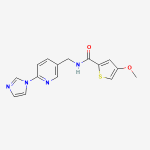 molecular formula C15H14N4O2S B7133916 N-[(6-imidazol-1-ylpyridin-3-yl)methyl]-4-methoxythiophene-2-carboxamide 