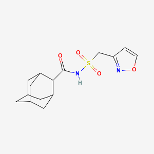 molecular formula C15H20N2O4S B7134112 N-(1,2-oxazol-3-ylmethylsulfonyl)adamantane-2-carboxamide 