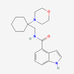 molecular formula C20H27N3O2 B7134142 N-[(1-morpholin-4-ylcyclohexyl)methyl]-1H-indole-4-carboxamide 