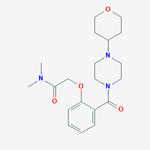 molecular formula C20H29N3O4 B7134274 N,N-dimethyl-2-[2-[4-(oxan-4-yl)piperazine-1-carbonyl]phenoxy]acetamide 