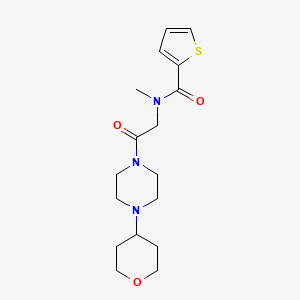 molecular formula C17H25N3O3S B7134299 N-methyl-N-[2-[4-(oxan-4-yl)piperazin-1-yl]-2-oxoethyl]thiophene-2-carboxamide 