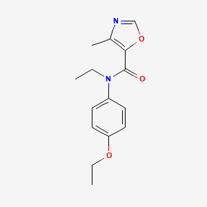 molecular formula C15H18N2O3 B7134374 N-(4-ethoxyphenyl)-N-ethyl-4-methyl-1,3-oxazole-5-carboxamide 