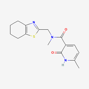 molecular formula C16H19N3O2S B7134497 N,6-dimethyl-2-oxo-N-(4,5,6,7-tetrahydro-1,3-benzothiazol-2-ylmethyl)-1H-pyridine-3-carboxamide 