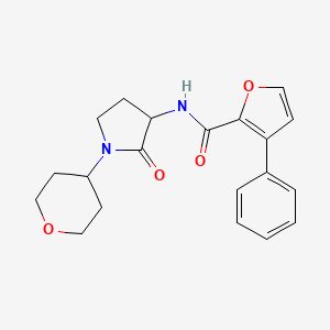 molecular formula C20H22N2O4 B7134498 N-[1-(oxan-4-yl)-2-oxopyrrolidin-3-yl]-3-phenylfuran-2-carboxamide 