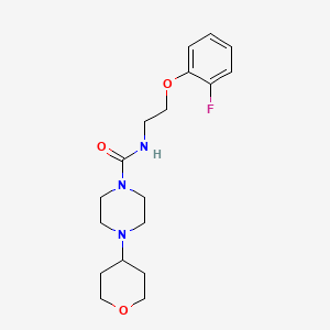 molecular formula C18H26FN3O3 B7134524 N-[2-(2-fluorophenoxy)ethyl]-4-(oxan-4-yl)piperazine-1-carboxamide 