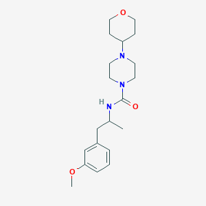 molecular formula C20H31N3O3 B7134539 N-[1-(3-methoxyphenyl)propan-2-yl]-4-(oxan-4-yl)piperazine-1-carboxamide 