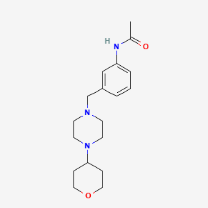 molecular formula C18H27N3O2 B7134587 N-[3-[[4-(oxan-4-yl)piperazin-1-yl]methyl]phenyl]acetamide 
