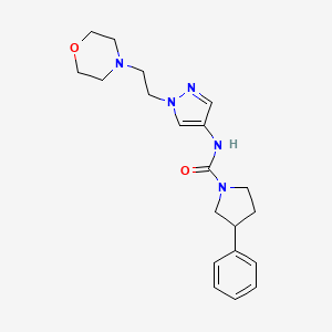 molecular formula C20H27N5O2 B7134633 N-[1-(2-morpholin-4-ylethyl)pyrazol-4-yl]-3-phenylpyrrolidine-1-carboxamide 