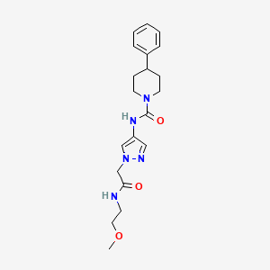 molecular formula C20H27N5O3 B7134641 N-[1-[2-(2-methoxyethylamino)-2-oxoethyl]pyrazol-4-yl]-4-phenylpiperidine-1-carboxamide 