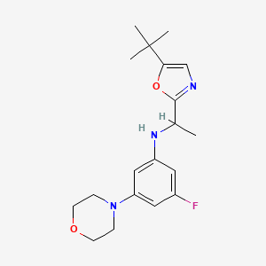 molecular formula C19H26FN3O2 B7134688 N-[1-(5-tert-butyl-1,3-oxazol-2-yl)ethyl]-3-fluoro-5-morpholin-4-ylaniline 