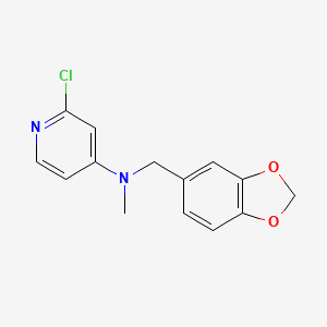 molecular formula C14H13ClN2O2 B7134709 N-(1,3-benzodioxol-5-ylmethyl)-2-chloro-N-methylpyridin-4-amine 